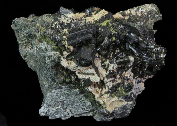 Lustrous Epidote Crystal Cluster on Actinolite - Pakistan #68246